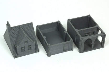 Carentan The Medieval Arcades Row - Tabletop Wargaming WW2 Terrain | 15mm 20mm 28mm HO Scale 3D Printed Miniature