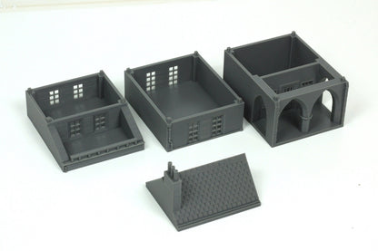 Carentan The Medieval Arcades Row - Tabletop Wargaming WW2 Terrain | 15mm 20mm 28mm HO Scale 3D Printed Miniature