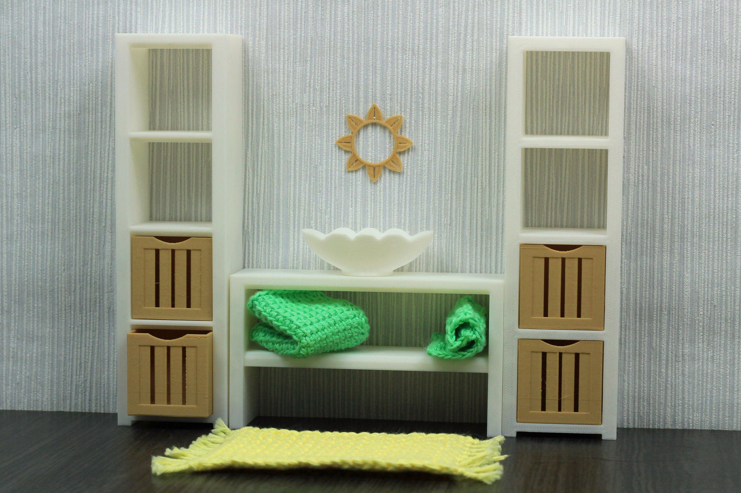 Dollhouse Miniature Bathroom Furniture Set - 1:12 Scale