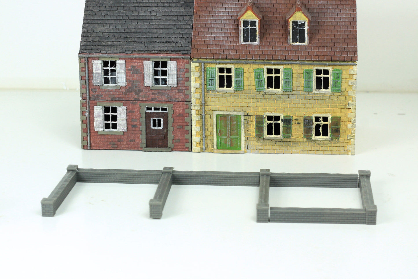 Rock Bottom Town Walls  - Tabletop Wargaming WW2 Terrain 28mm Miniature 3D Printed Model | Bolt Action