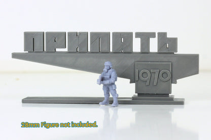 ZONA ALFA Pripyat Ghost Town Sign - 28mm RPG Miniatures Gaming Terrain
