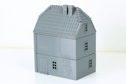 German Traditional Double Storey House - Tabletop Wargaming Terrain - Miniature Gaming - 3D Printed