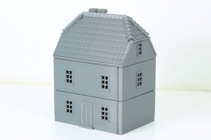 German Traditional Double Storey House - Tabletop Wargaming Terrain - Miniature Gaming - 3D Printed