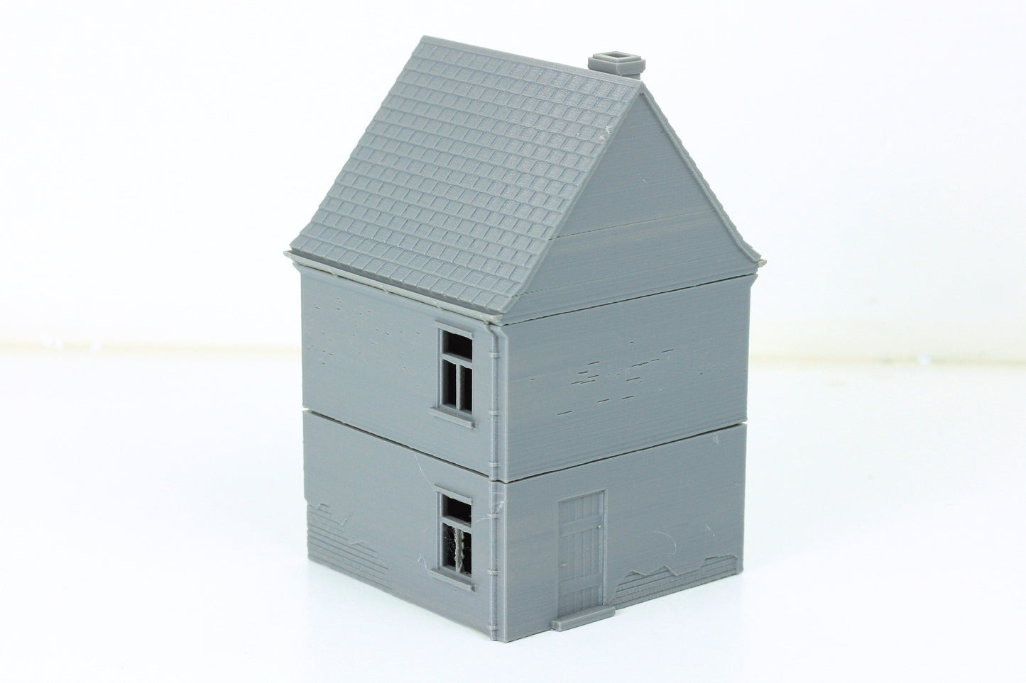 German House with Garage - Tabletop Wargaming Terrain - Miniature Gaming - 3D Printed