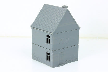 German House with Garage - Tabletop Wargaming Terrain - Miniature Gaming - 3D Printed