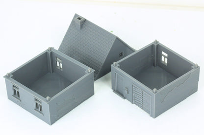 German House with Garage - Tabletop Wargaming Terrain - Miniature Gaming - 3D Printed