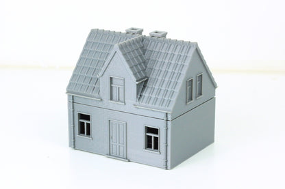 German Village Set of 4 Houses - Tabletop Wargaming Terrain - Miniature Gaming - 3D Printed