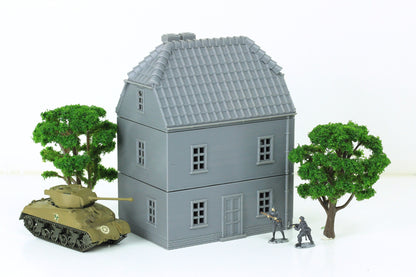 German Village Set of 4 Houses - Tabletop Wargaming Terrain - Miniature Gaming - 3D Printed
