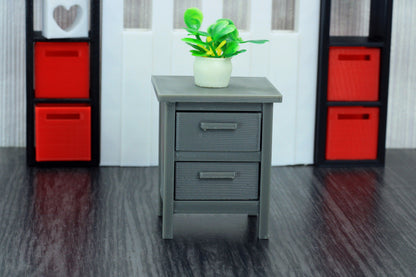 Modern Nightstand  - Dollhouse Miniature 1:12 Miniature Dollhouse Furniture