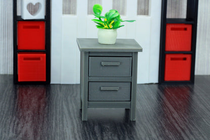 Modern Nightstand  - Dollhouse Miniature 1:12 Miniature Dollhouse Furniture