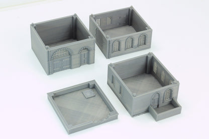 Arab Urban Buildings set of Four Town Houses - Tabletop Wargaming Terrain - Miniature Gaming - 3D Printed