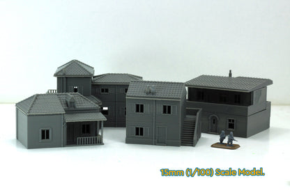 Italian Village Set - 4 Houses - Historical Tabletop Wargaming Terrain - Miniature Gaming - 3D Printed