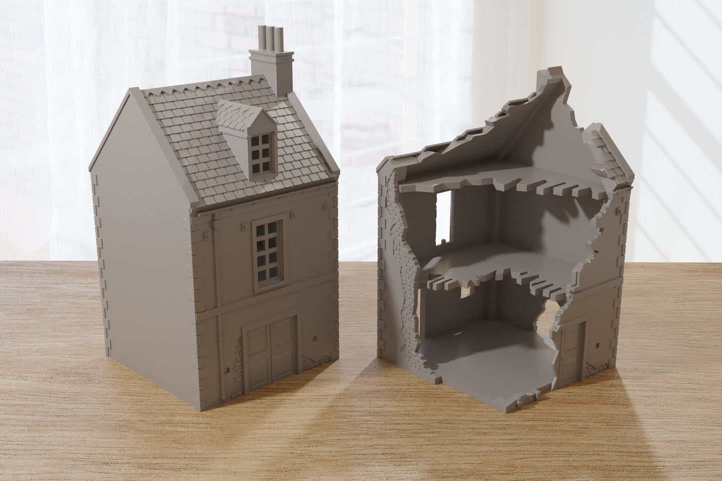 Destroyed or Intact - Normandy French Village Set (VOLUME 2) - Tabletop Wargaming WW2 Terrain | Miniature 3D Printed Model | Flames of War