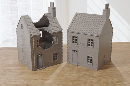 Destroyed or Intact - Normandy French Village Set (VOLUME 2) - Tabletop Wargaming WW2 Terrain | Miniature 3D Printed Model | Flames of War