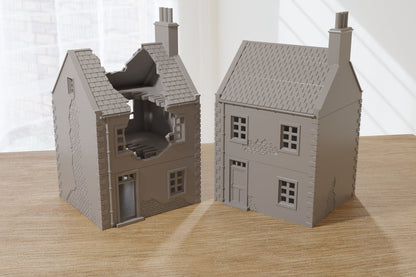 Destroyed or Intact - Normandy French Village Set (VOLUME 2) - Tabletop Wargaming WW2 Terrain | Miniature 3D Printed Model | Flames of War