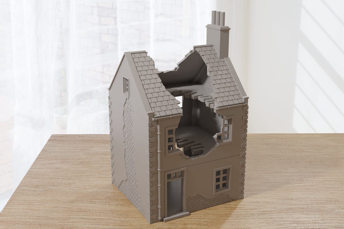 Normandy French Village House DS-T7 (VOLUME 2) - Tabletop Wargaming Terrain | Destroyed - Intact | 3D Printed Miniature | Flames of War