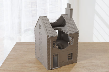 Normandy French Village House DS-T7 (VOLUME 2) - Tabletop Wargaming Terrain | Destroyed - Intact | 3D Printed Miniature | Flames of War