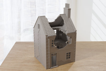 Normandy French Village House DS-T7 (VOLUME 2) - Tabletop Wargaming Terrain | Destroyed - Intact | 3D Printed Miniature | Flames of War