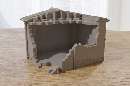 Normandy French Village Shed T2 (VOLUME 2) - Tabletop Wargaming Terrain | Destroyed - Intact | 3D Printed Miniature | Flames of War