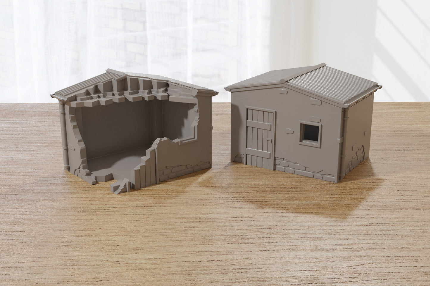 Normandy French Village Shed T2 (VOLUME 2) - Tabletop Wargaming Terrain | Destroyed - Intact | 3D Printed Miniature | Flames of War