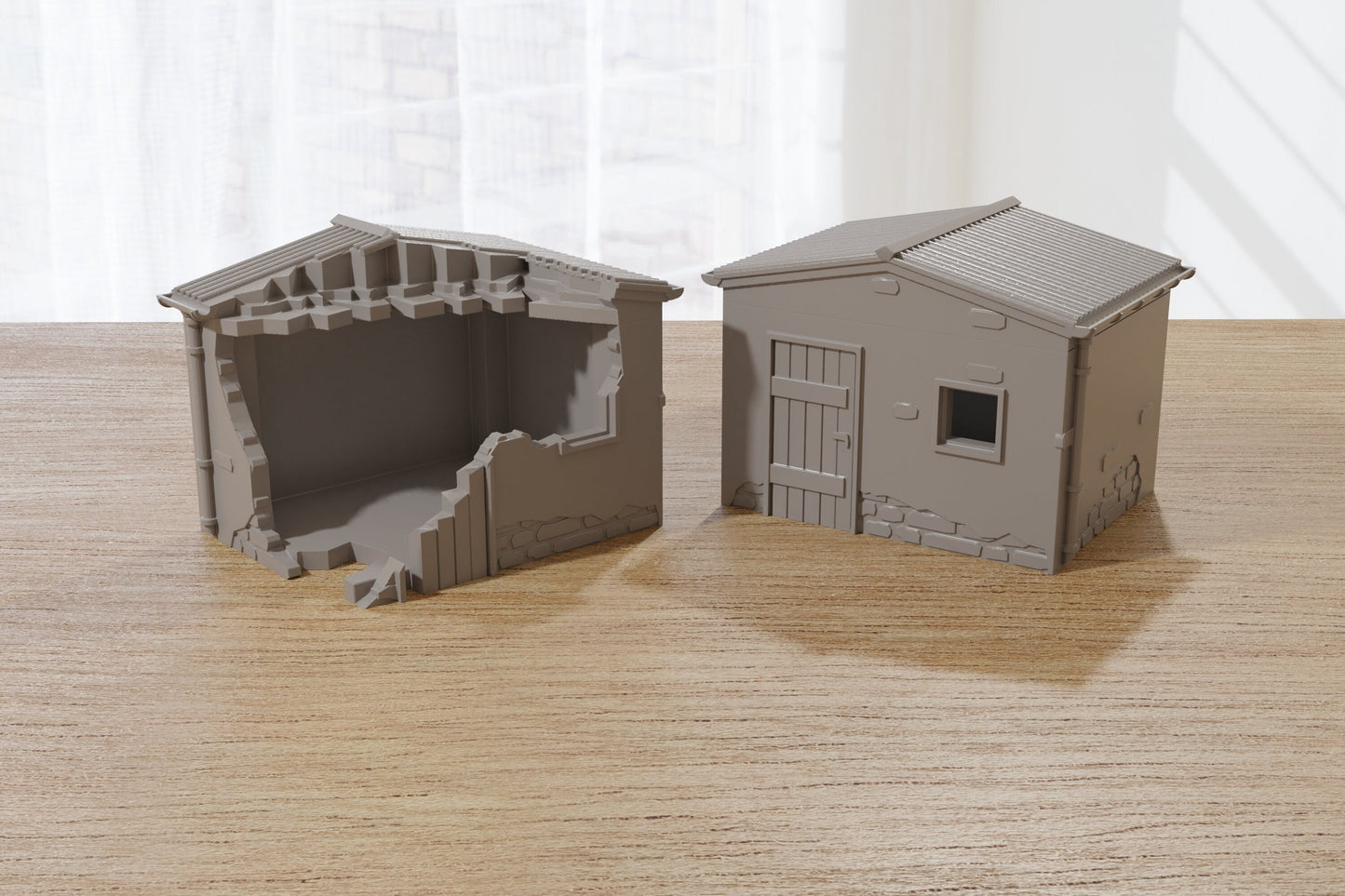 Normandy French Village Shed T2 (VOLUME 2) - Tabletop Wargaming Terrain | Destroyed - Intact | 3D Printed Miniature | Flames of War