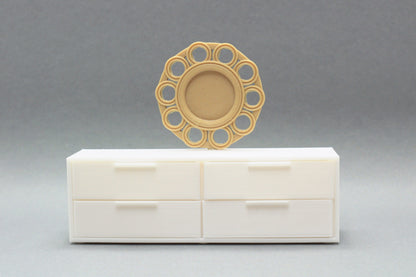 Ring Pattern Mirror Frame - 1:12 Dollhouse Miniature Furniture