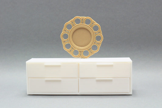 Ring Pattern Mirror Frame - 1:12 Dollhouse Miniature Furniture