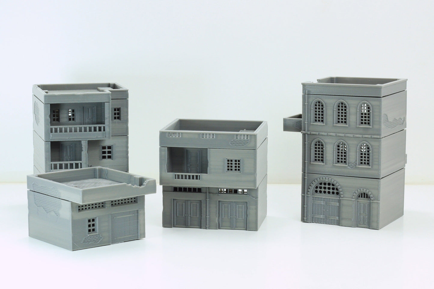 Arab Urban Buildings set of Four Town Houses - Tabletop Wargaming Terrain - Miniature Gaming - 3D Printed