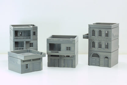 Arab Urban Buildings set of Four Town Houses - Tabletop Wargaming Terrain - Miniature Gaming - 3D Printed