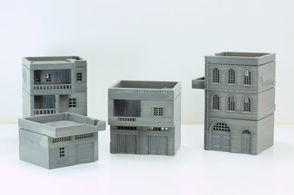Arab Urban Buildings set of Four Town Houses - Tabletop Wargaming Terrain - Miniature Gaming - 3D Printed