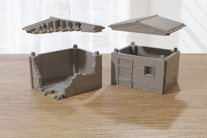 Normandy French Village Shed T2 (VOLUME 2) - Tabletop Wargaming Terrain | Destroyed - Intact | 3D Printed Miniature | Flames of War