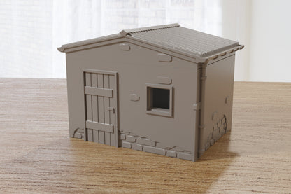 Normandy French Village Shed T2 (VOLUME 2) - Tabletop Wargaming Terrain | Destroyed - Intact | 3D Printed Miniature | Flames of War