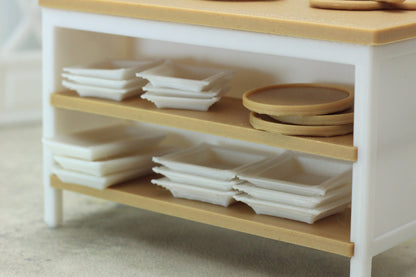 Kitchen Work Island with Stool | 1:12 Scale Dollhouse Furniture | 3D Printed Miniature