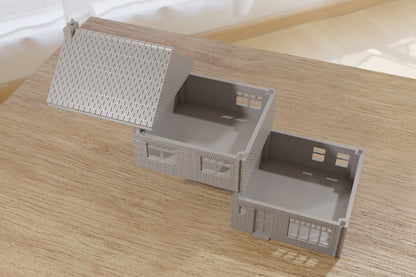 Dutch Terraced House Double - Tabletop Wargaming WW2 Terrain | 15mm 20mm 28mm HO Miniature 3D Printed Model | Bolt Action