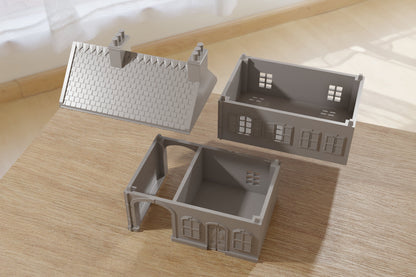 Sainte-Mère-Église French Town Set - Tabletop Wargaming WW2 Terrain | Miniature 3D Printed Model | Flames of War & Bolt Action