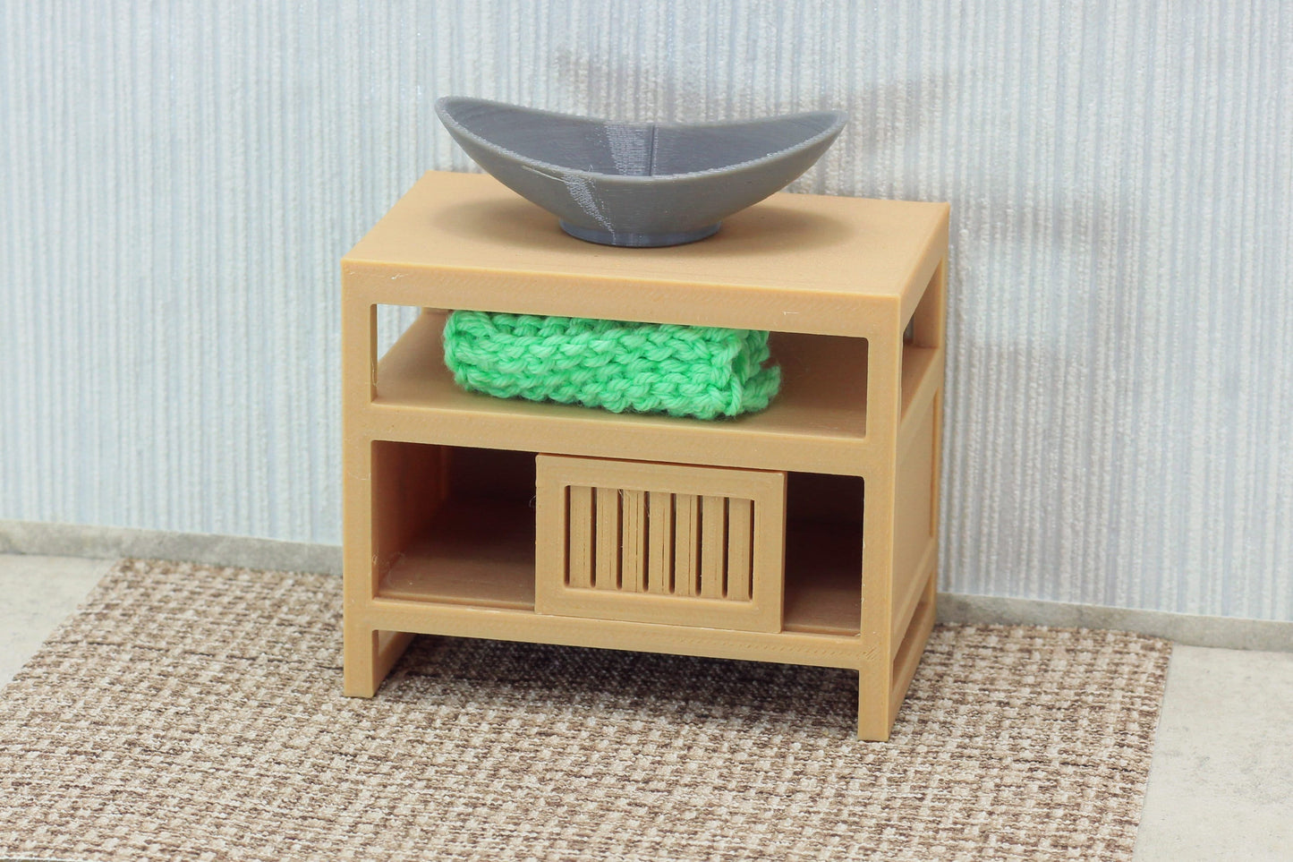 Modern Oval Sink | 1:12 Scale Dollhouse Bathroom Furniture | 3D Printed Miniature