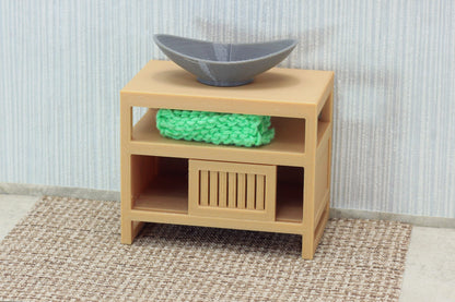 Modern Oval Sink | 1:12 Scale Dollhouse Bathroom Furniture | 3D Printed Miniature