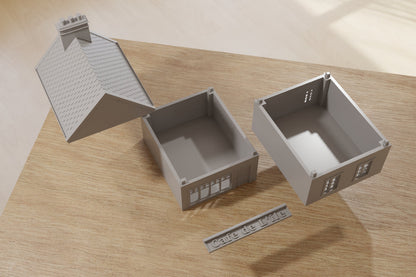Sainte-Mère-Église French Town Set - Tabletop Wargaming WW2 Terrain | Miniature 3D Printed Model | Flames of War & Bolt Action
