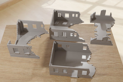 Stalingrad Ruined Apartments SRH MST1 - Tabletop Wargaming WW2 Terrain | Miniature 3D Printed Model | Flames of War & Bolt Action