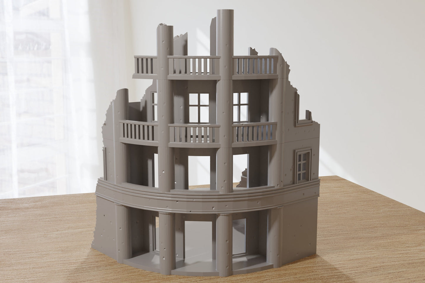 Stalingrad Ruined Corner Hotel SRH MST4 - Tabletop Wargaming WW2 Terrain | Miniature 3D Printed Model | Flames of War & Bolt Action