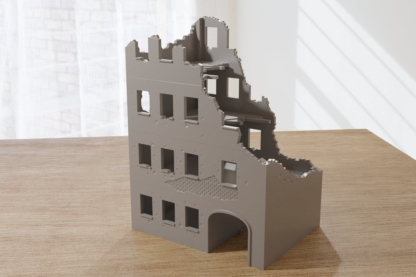 Stalingrad Ruined Residentials SRH MST2 - Tabletop Wargaming WW2 Terrain | Miniature 3D Printed Model | Flames of War & Bolt Action