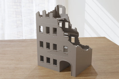 Stalingrad Ruined Residentials SRH MST2 - Tabletop Wargaming WW2 Terrain | Miniature 3D Printed Model | Flames of War & Bolt Action