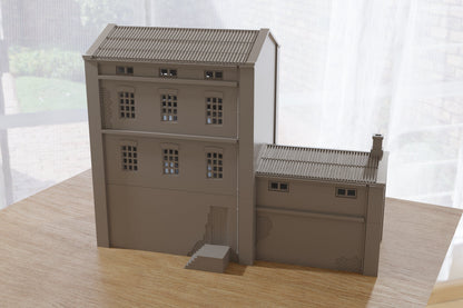 Industrial Building Mill - Tabletop Wargaming WW2 Terrain | Miniature 3D Printed Model | Zona Alfa - Flames of War - Chain of Command