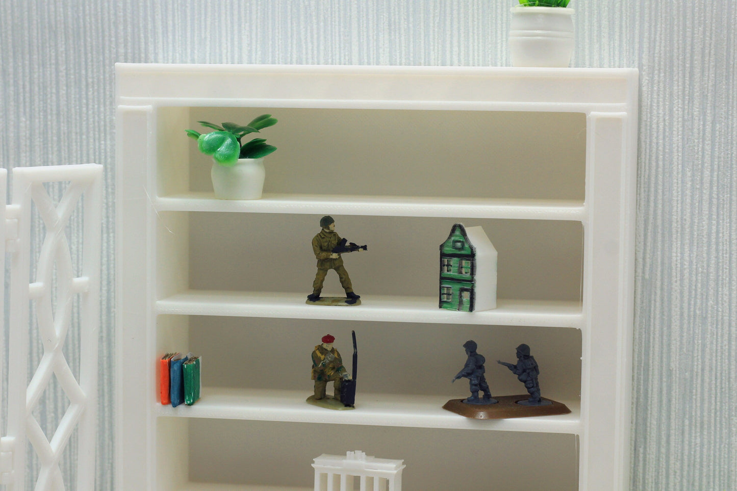 Dollhouse Miniature Bookshelf with Drawers - 1:12 Scale