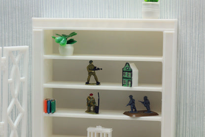 Dollhouse Miniature Bookshelf with Drawers - 1:12 Scale