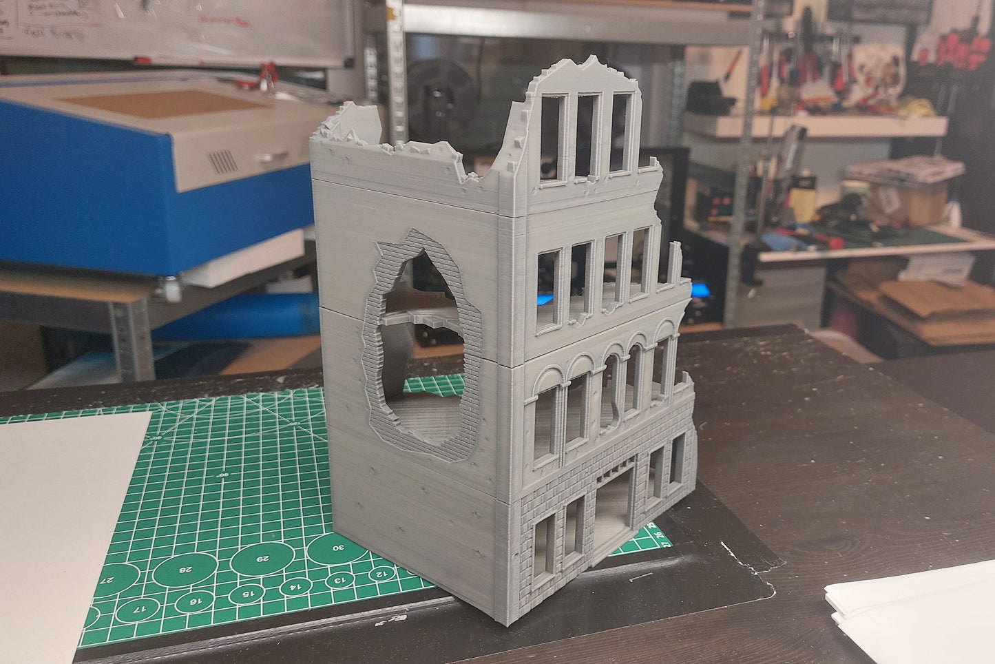 Stalingrad Ruined Store SRH MST3 - Tabletop Wargaming WW2 Terrain | Miniature 3D Printed Model | Flames of War &amp; Bolt Action