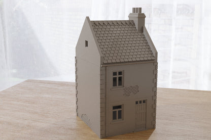 French Commercial Row House T2 - Tabletop Wargaming WW2 Terrain | Miniature 3D Printed Model | Flames of War &amp; Bolt Action