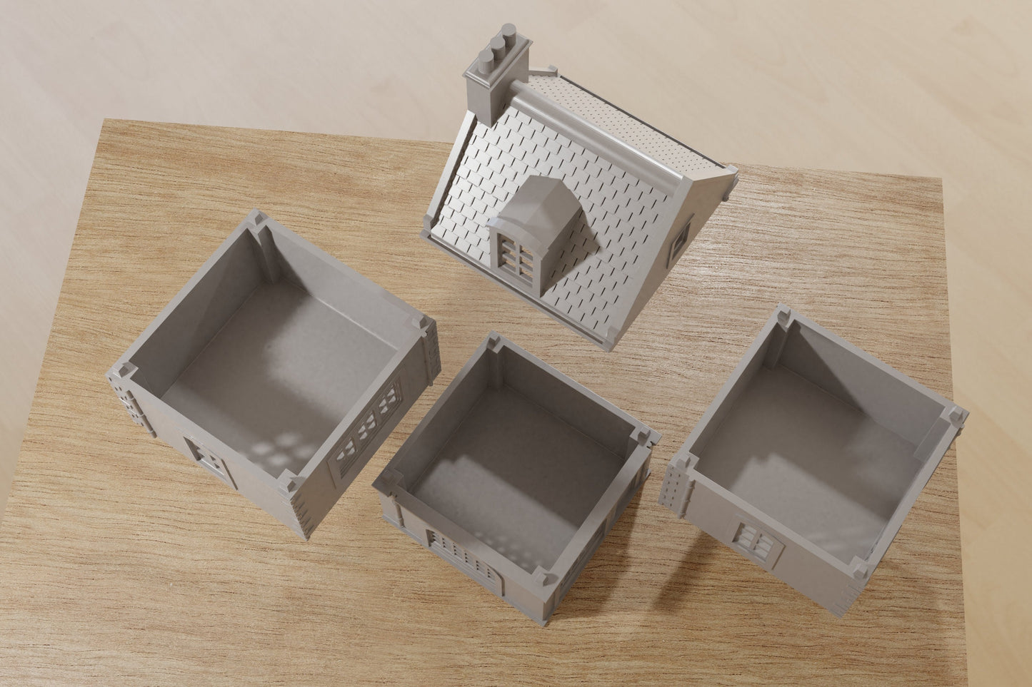 French Commercial Passage Set - Tabletop Wargaming WW2 Terrain | Miniature 3D Printed Model | Flames of War & Bolt Action