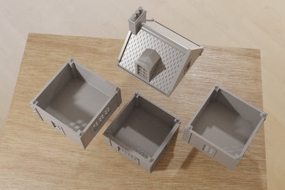 French Commercial Passage Set - Tabletop Wargaming WW2 Terrain | Miniature 3D Printed Model | Flames of War & Bolt Action