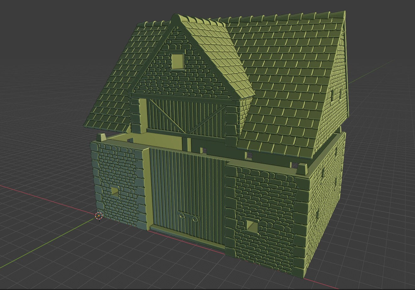Normandy French Farm Barn - Tabletop Wargaming WW2 Terrain | Proxy 3D Printed Miniature for Bolt Action - Chain of Command - Flames of War